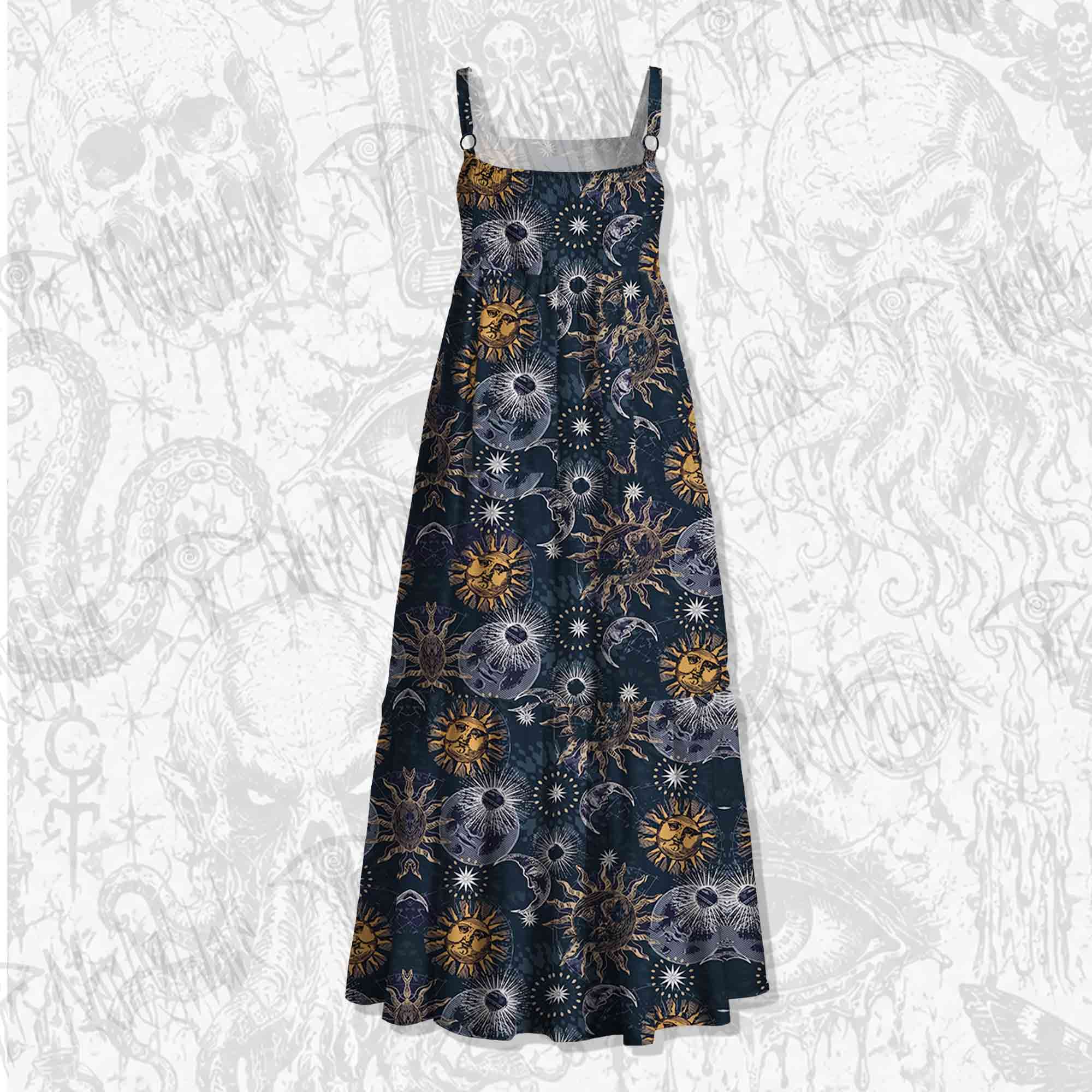 Astrology Wide Straps Maxi Dress
