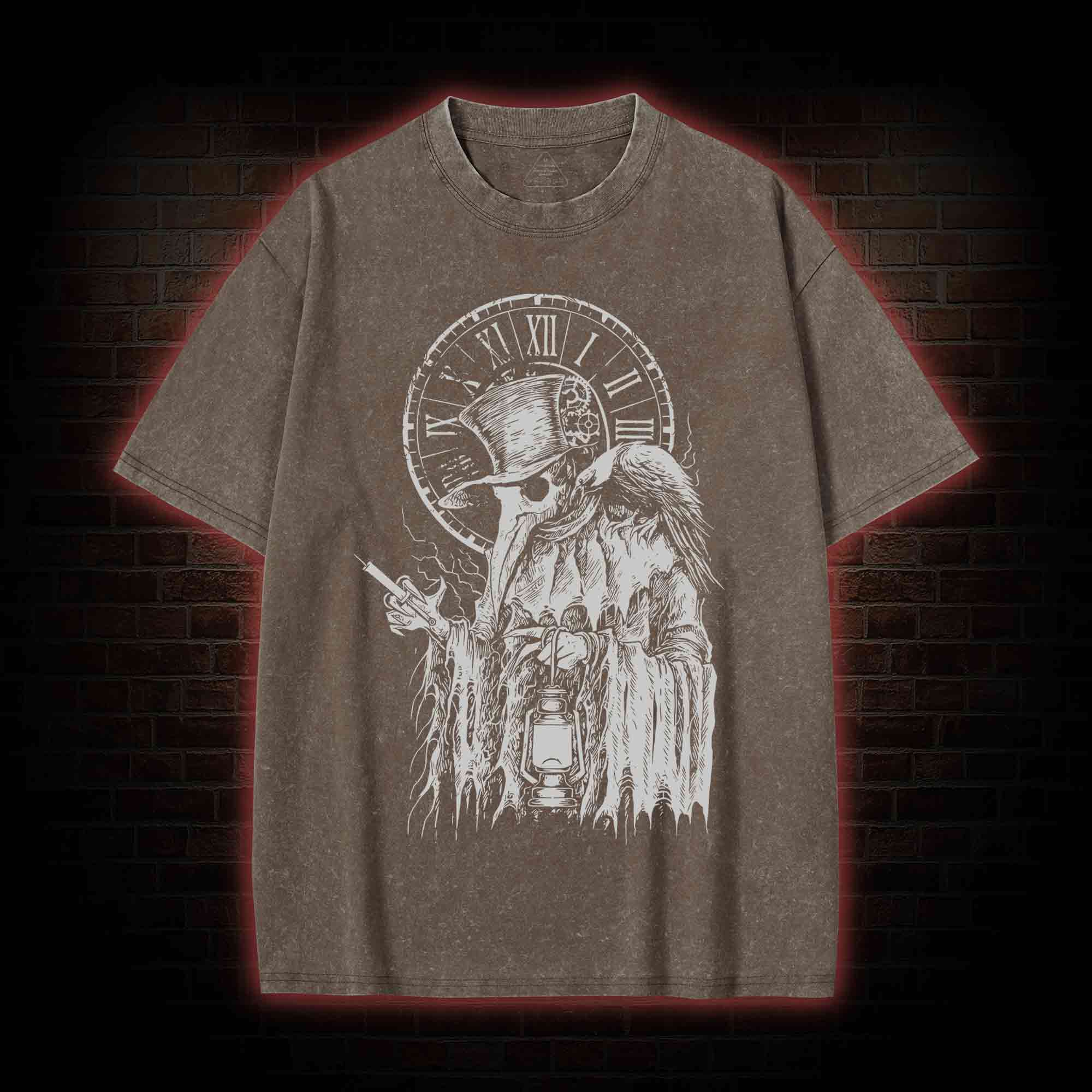 Vintage Plague Doctor Washed T-shirt