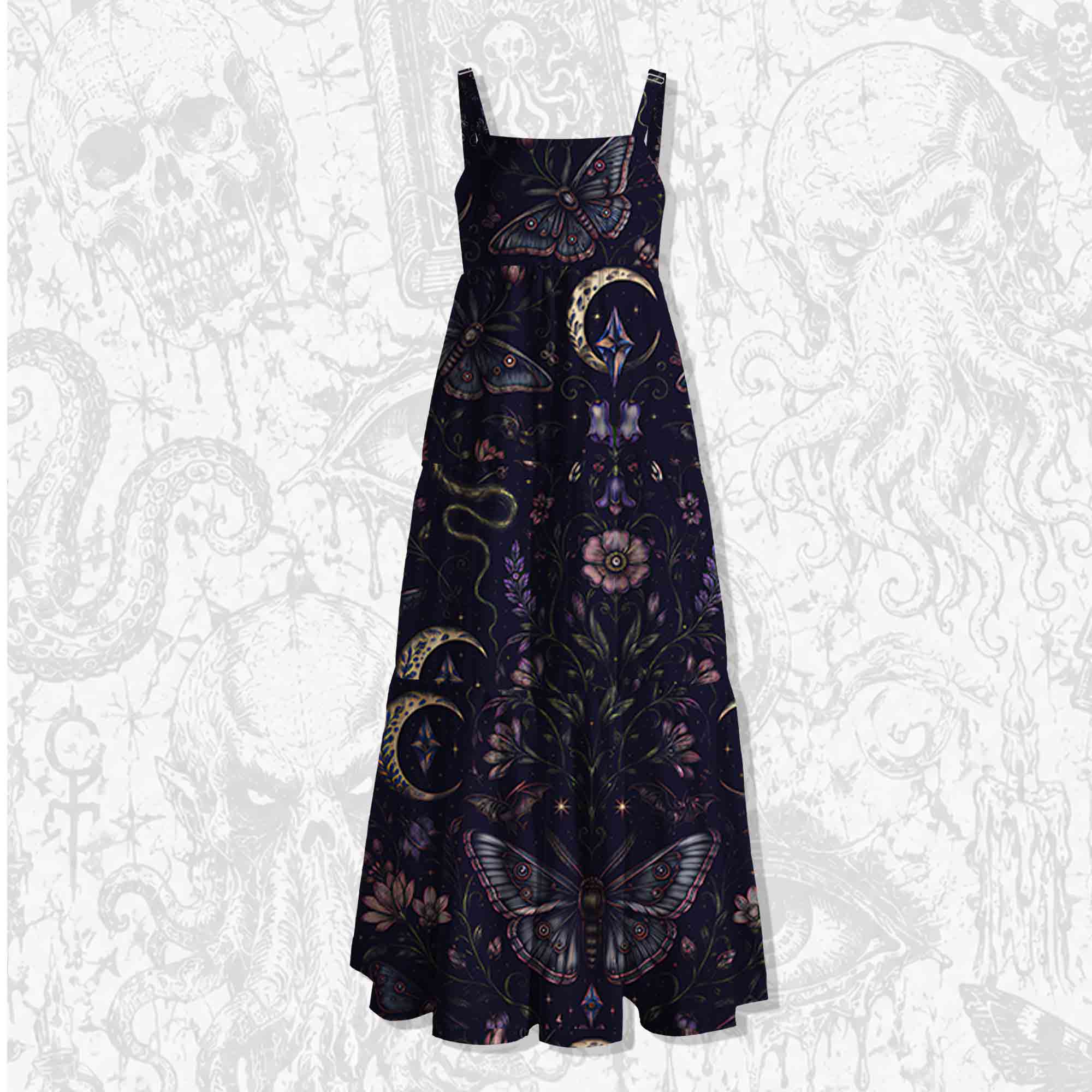 Moth and Botanical Wide Straps Maxi Dress