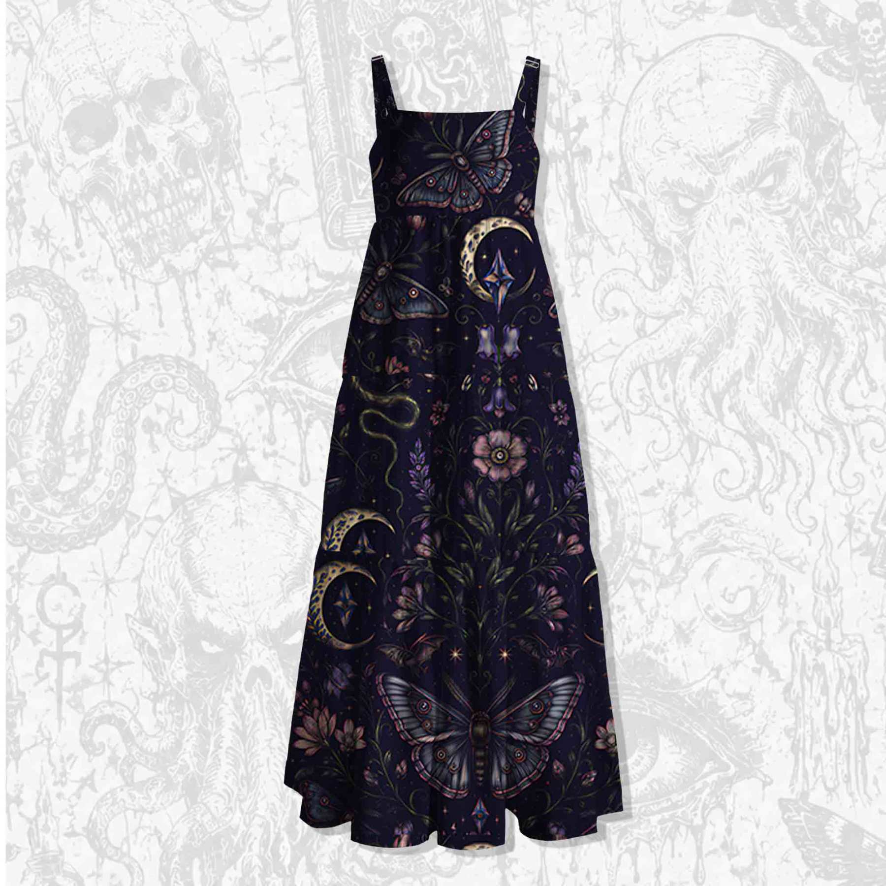 Moth and Botanical Wide Straps Maxi Dress