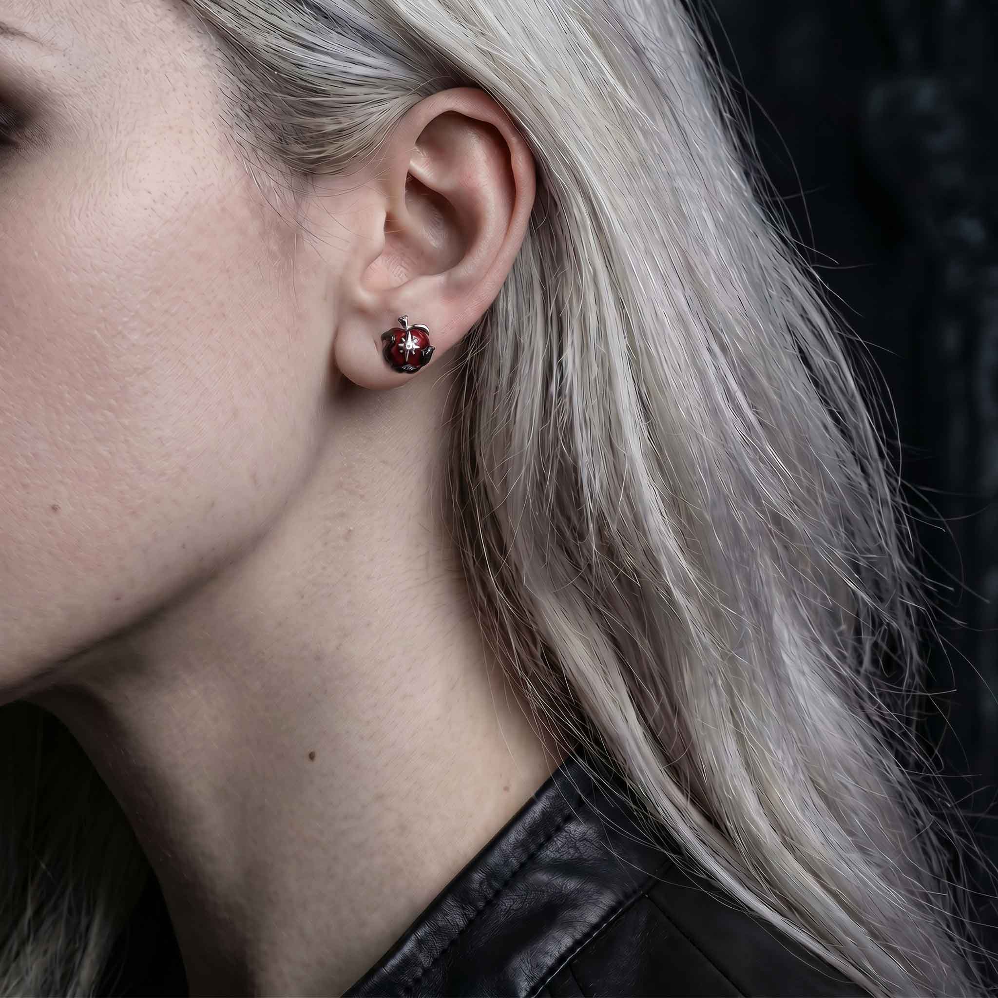 Dark Serpent Forbidden Fruit Chain Earring Set