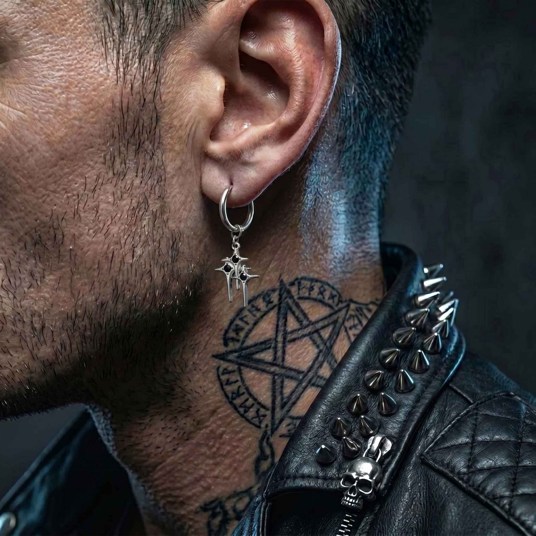 Gothic Thorn Star Earrings