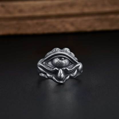 Gothic All Seeing Eye Silver Band Ring