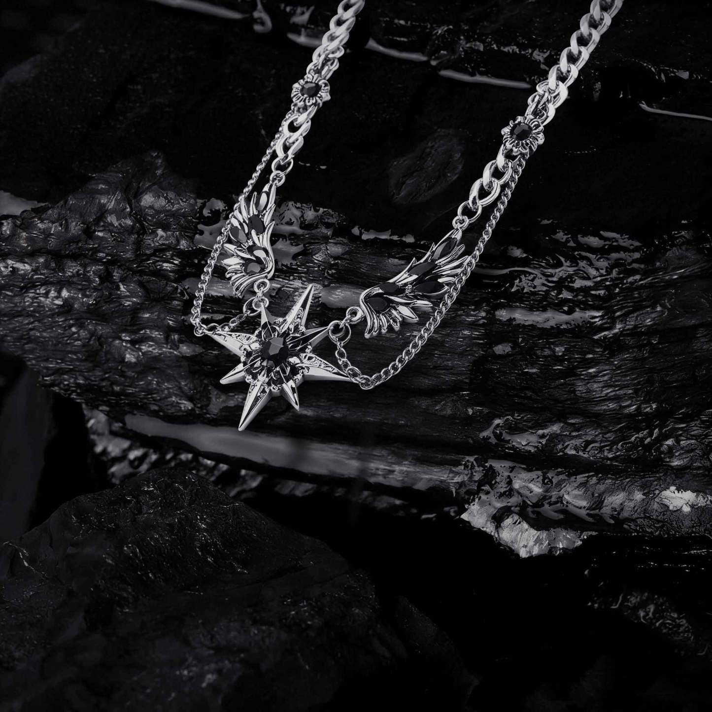 Double Layer Wing Star Necklace
