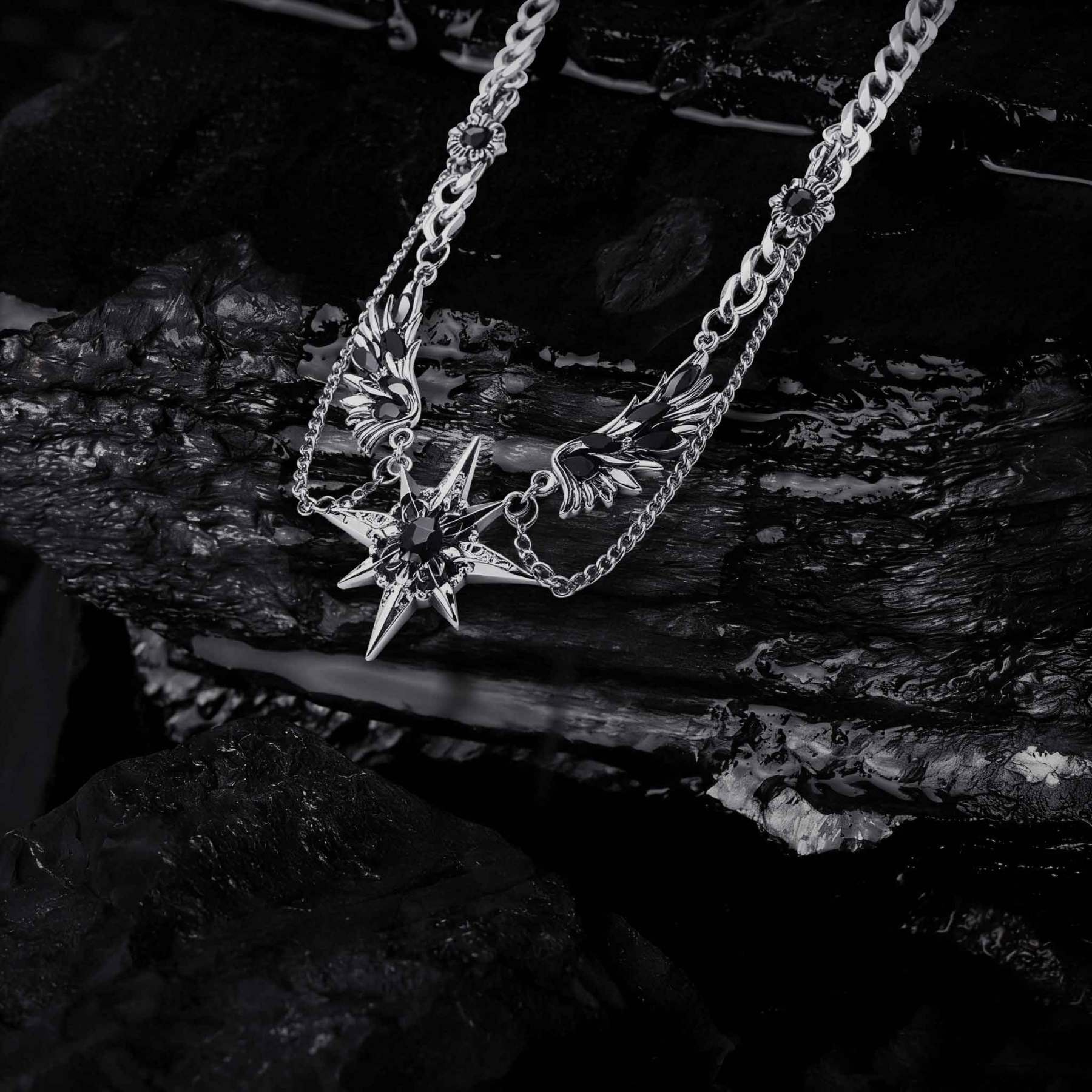 Double Layer Wing Star Necklace