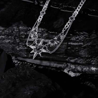 Double Layer Wing Star Necklace