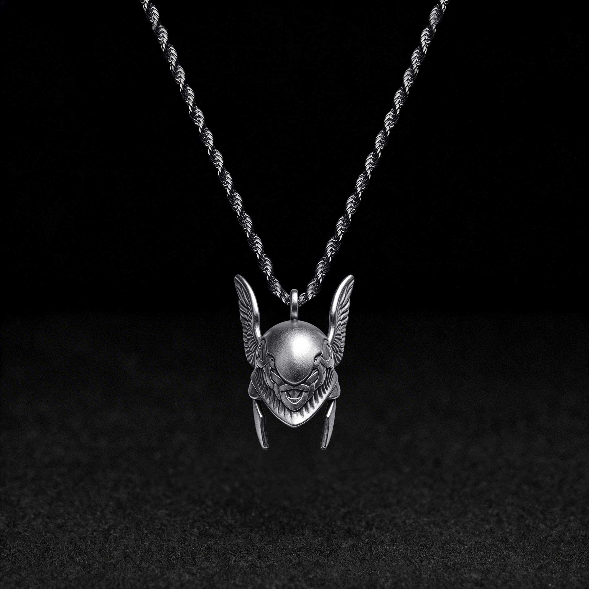 Winged Helmet Necklace