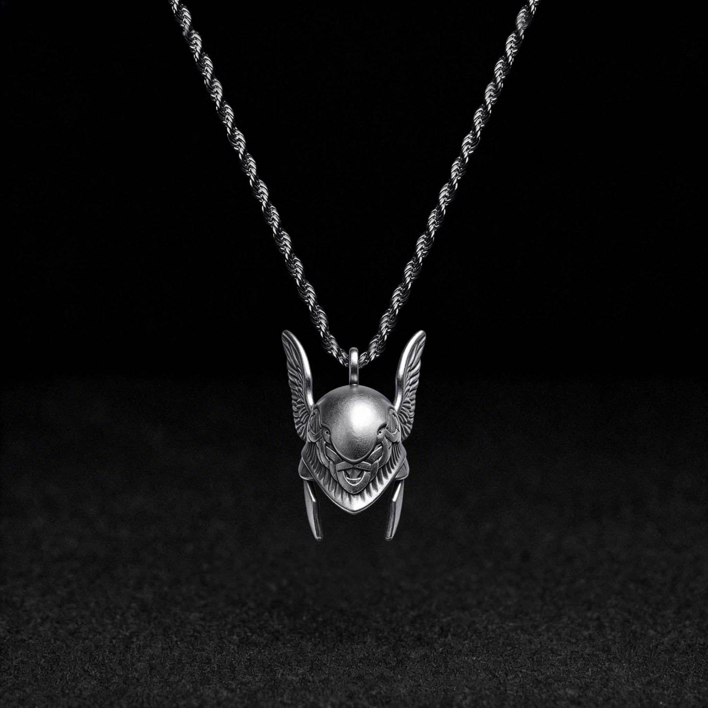 Winged Helmet Necklace