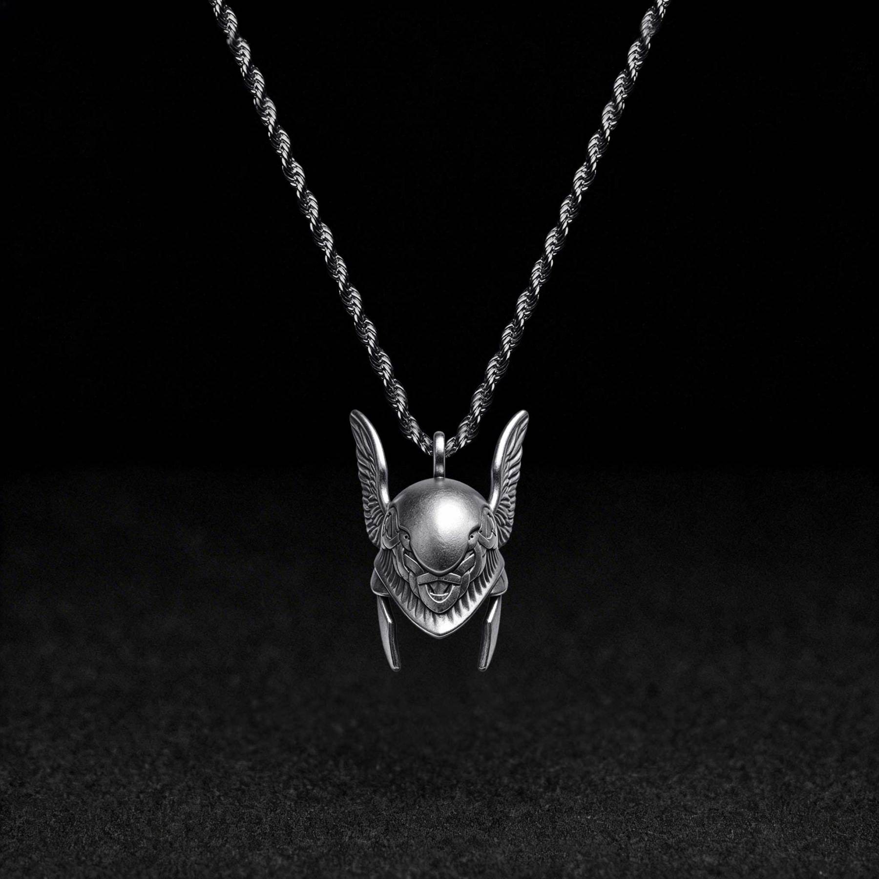 Winged Helmet Necklace