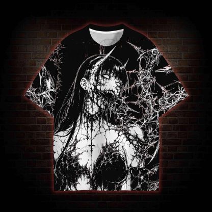 Spiderweb Thorn Demon Girl Eco Graphic T-shirt