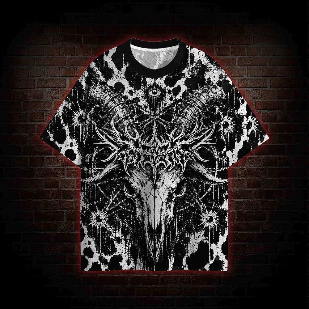 Baphomet Skull Graphic T-shirt