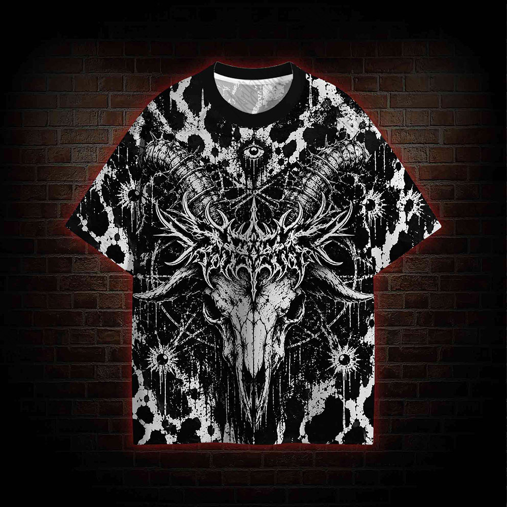 Baphomet Skull Graphic T-shirt