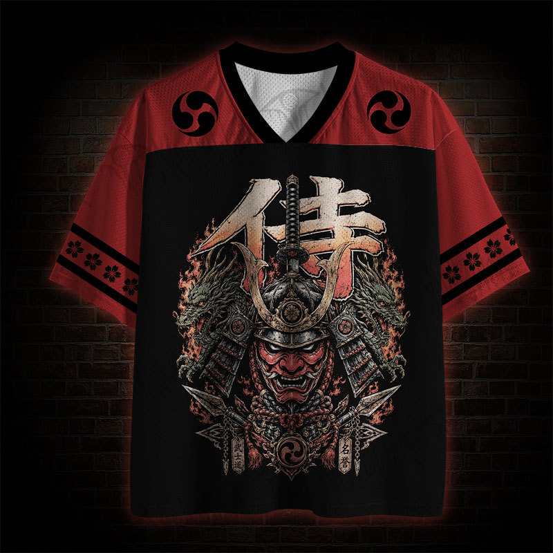 Japanese Samurai Oni Dragon Vintage Mesh Jersey