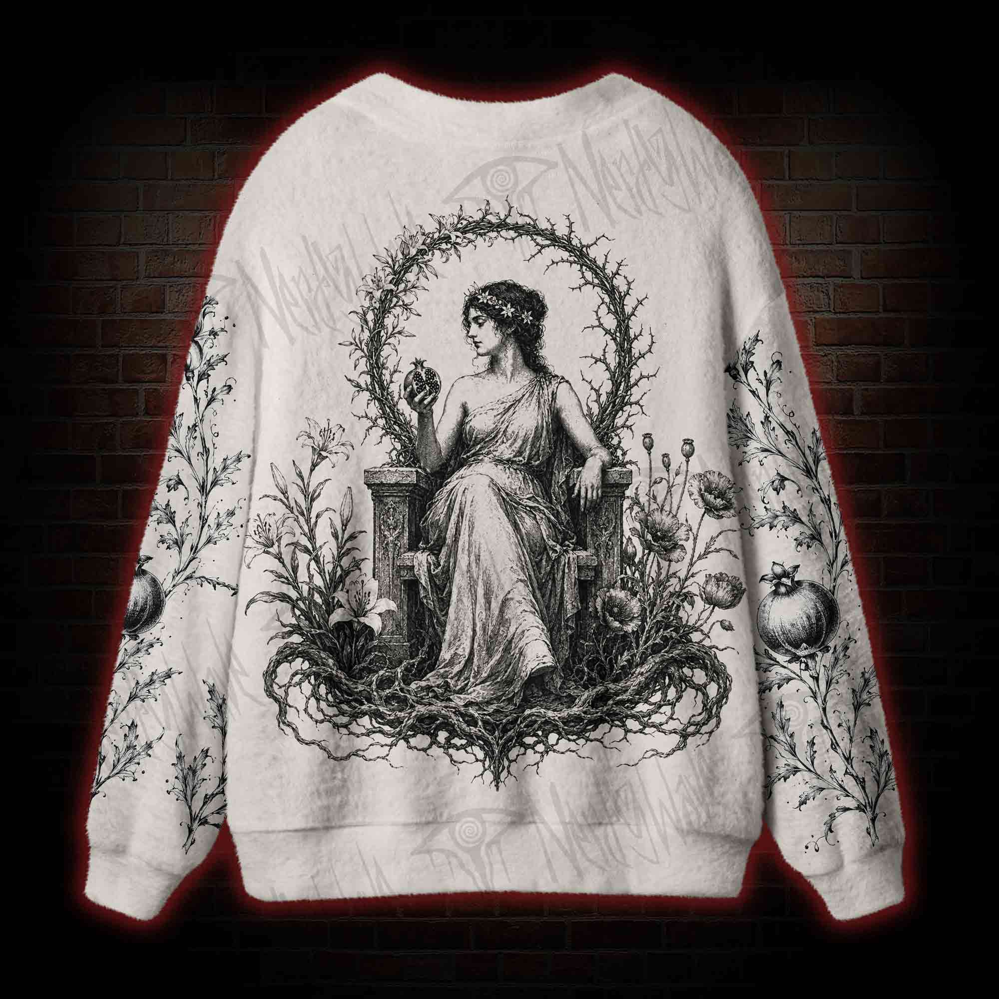 Persephone Pomegranate Mythology Cardigan Sweater