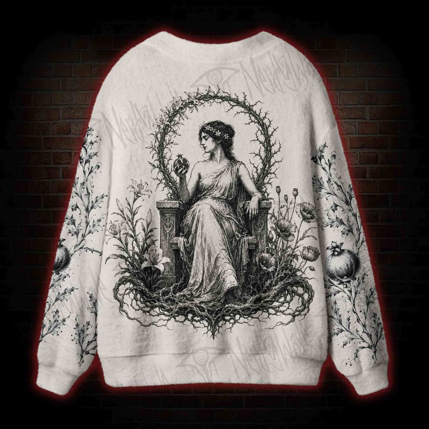 Persephone Pomegranate Mythology Cardigan Sweater