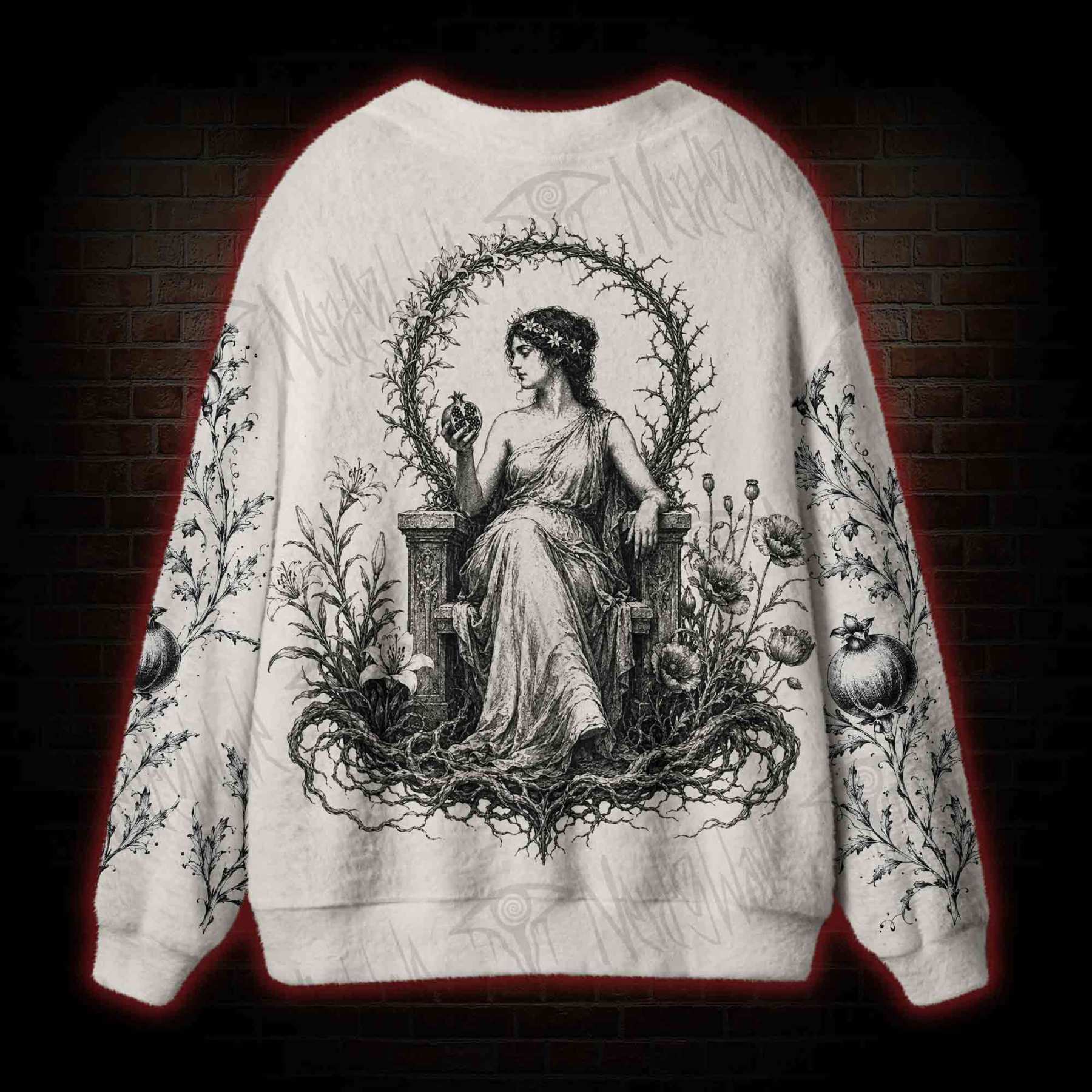 Persephone Pomegranate Mythology Cardigan Sweater