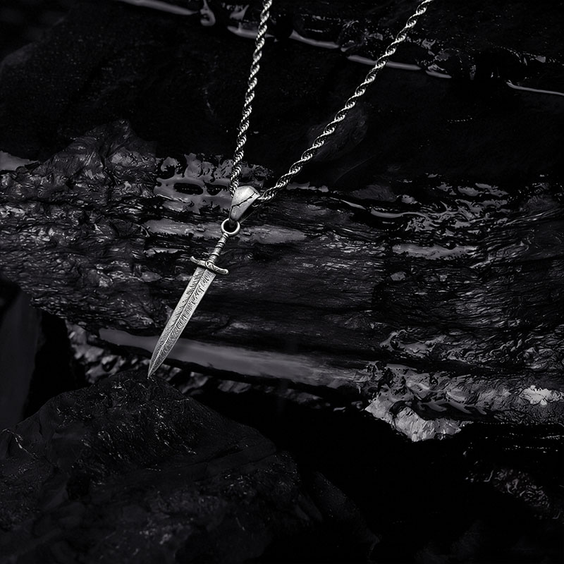 Broken Sword Pendant Necklace