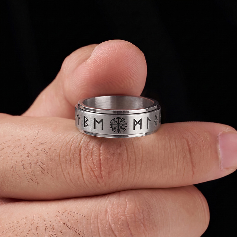 Viking Rune Spinner Ring