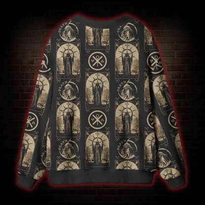 Death in Cloak Tarot Card Cardigan Sweater