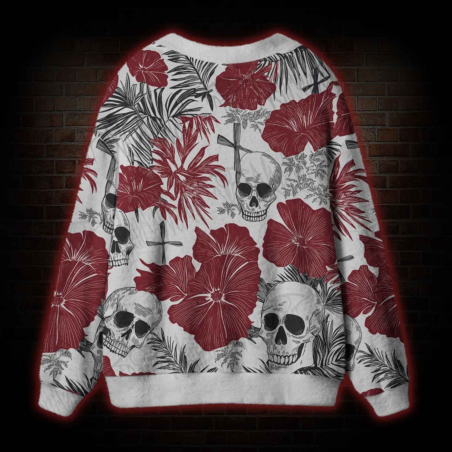 Poppy and Skull Cardigan Sweater
