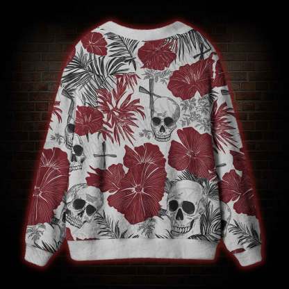 Poppy and Skull Cardigan Sweater