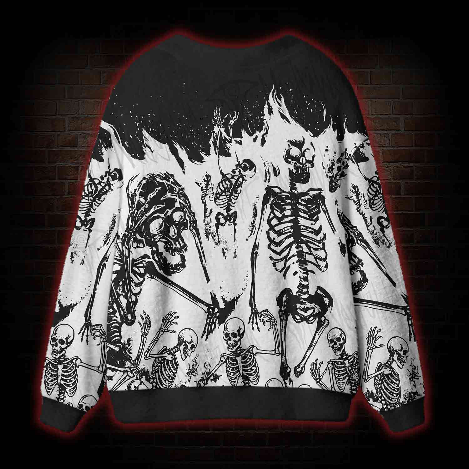 Burning Skeletons Cardigan Sweater