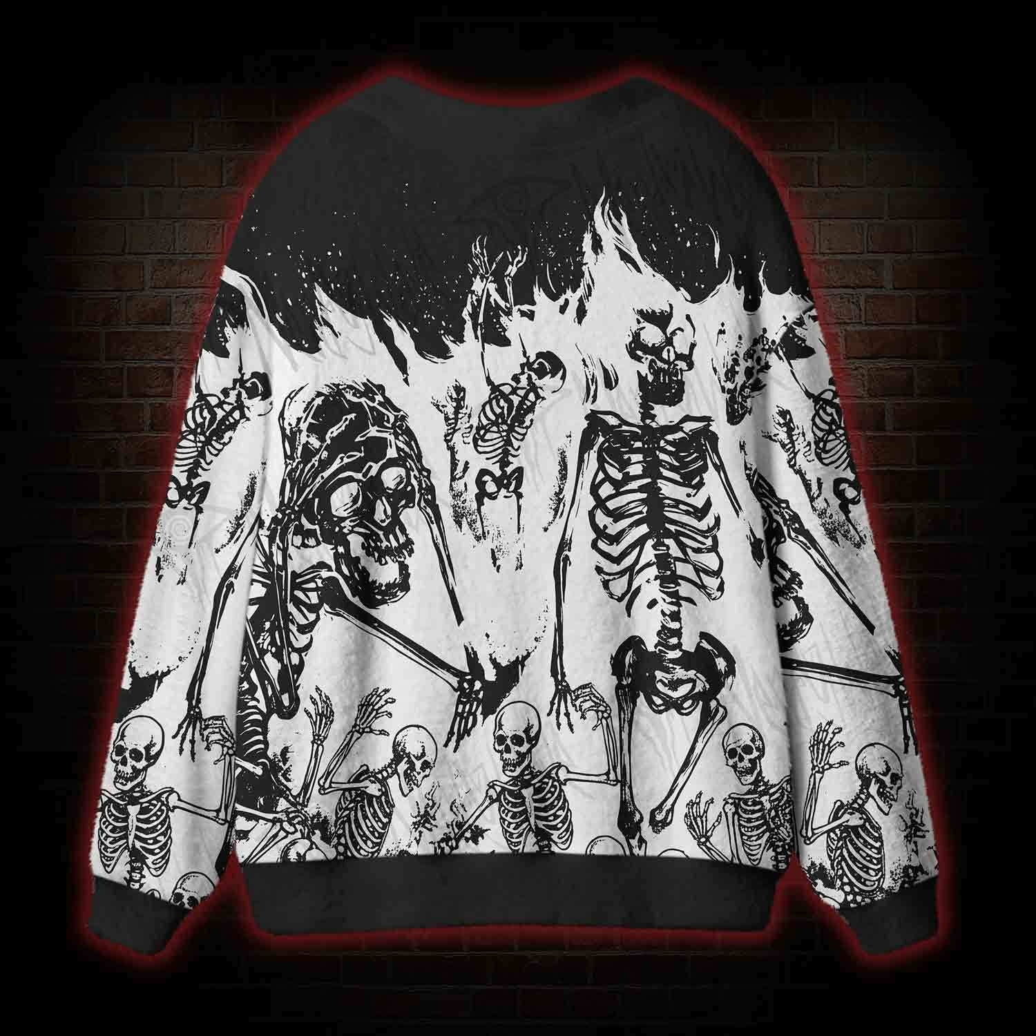 Burning Skeletons Cardigan Sweater