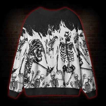 Burning Skeletons Cardigan Sweater