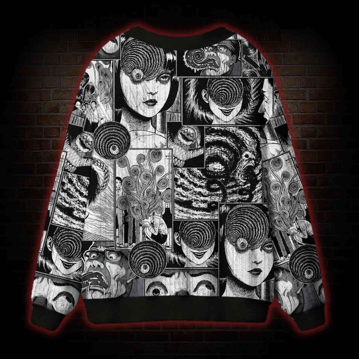Sprial Horror Cardigan Sweater