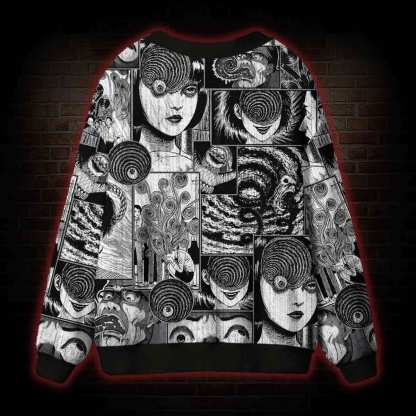 Sprial Horror Cardigan Sweater
