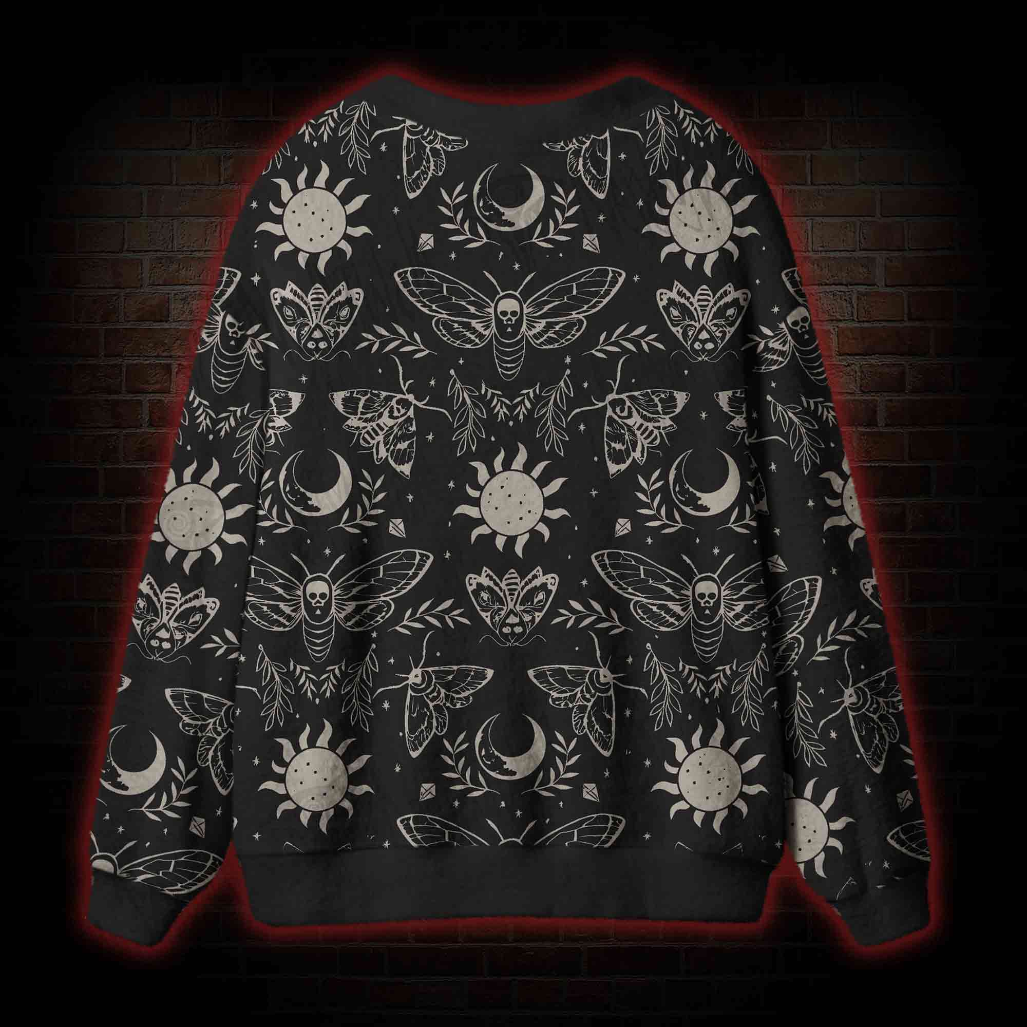 Occult Moth Cardigan Sweater