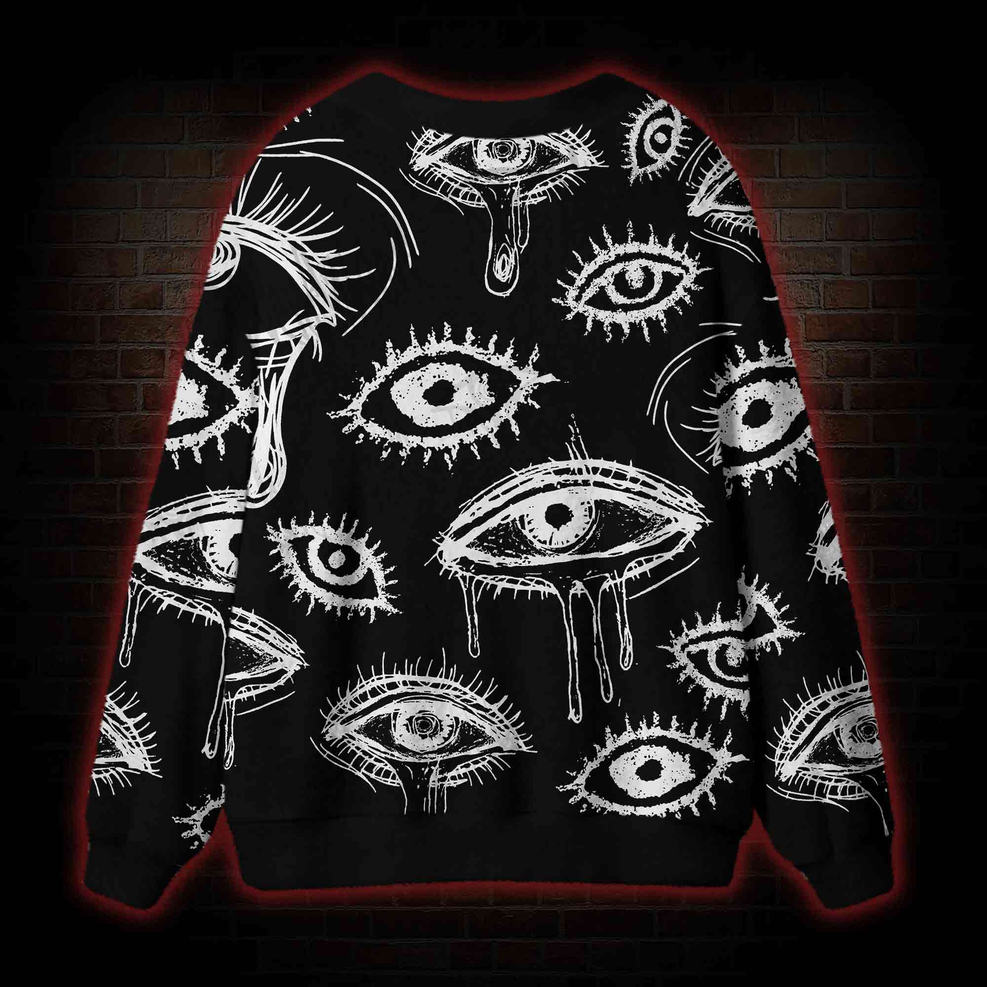 Grunge Eye Cardigan Sweater
