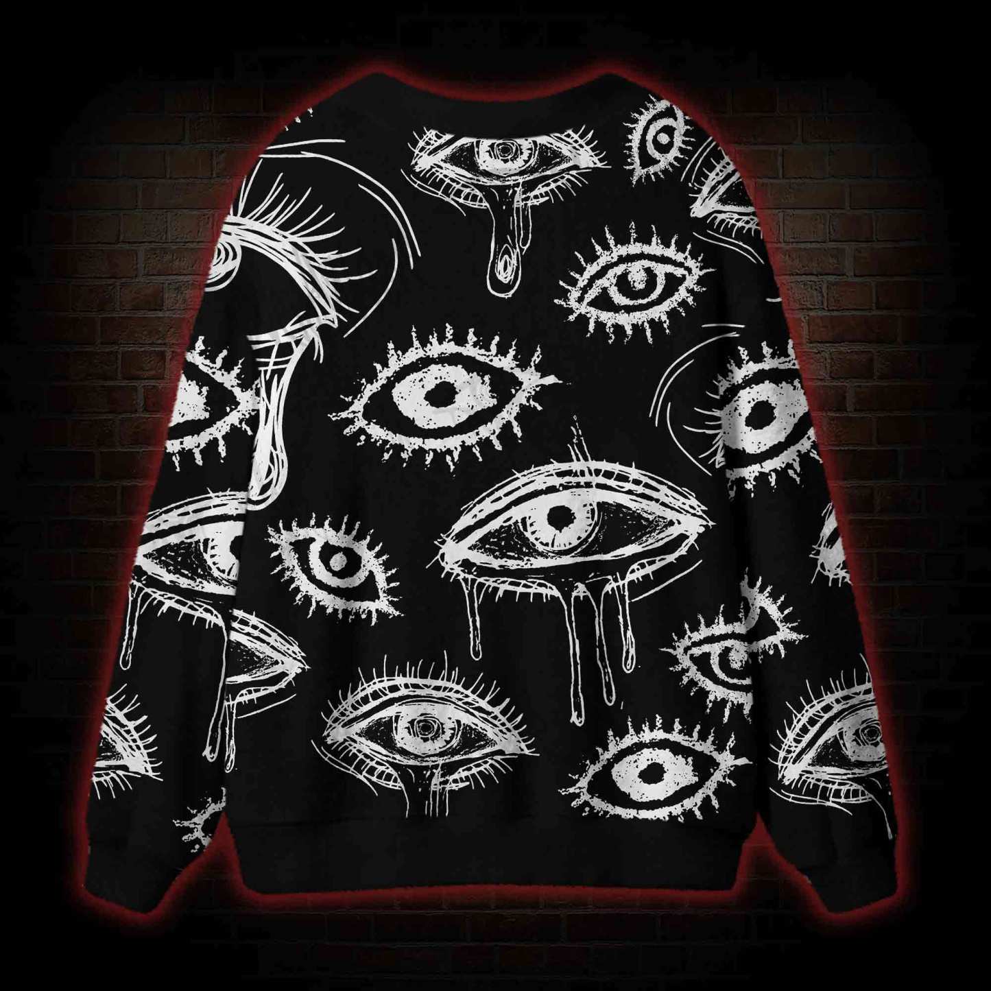 Grunge Eye Cardigan Sweater