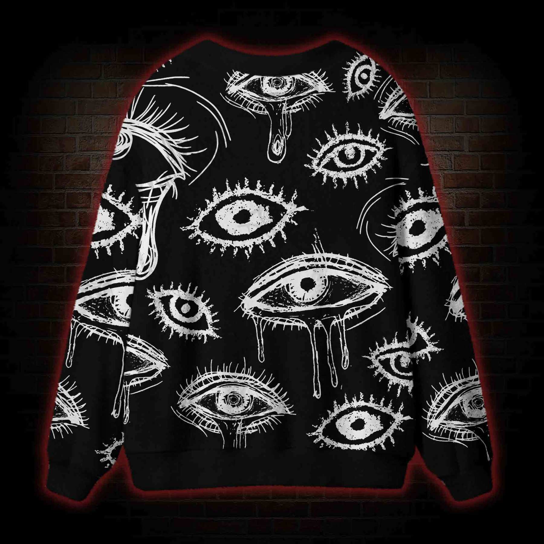 Grunge Eye Cardigan Sweater