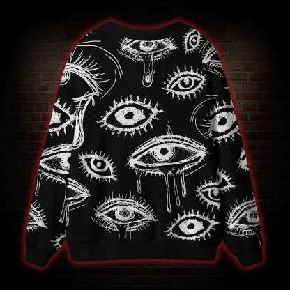 Grunge Eye Cardigan Sweater