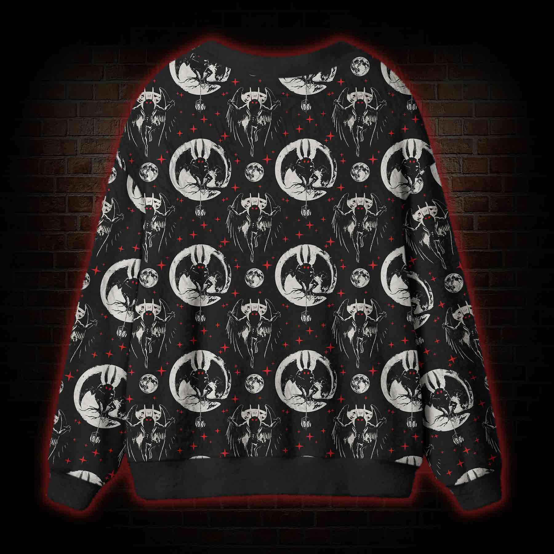 Creepy Mothman Cardigan Sweater