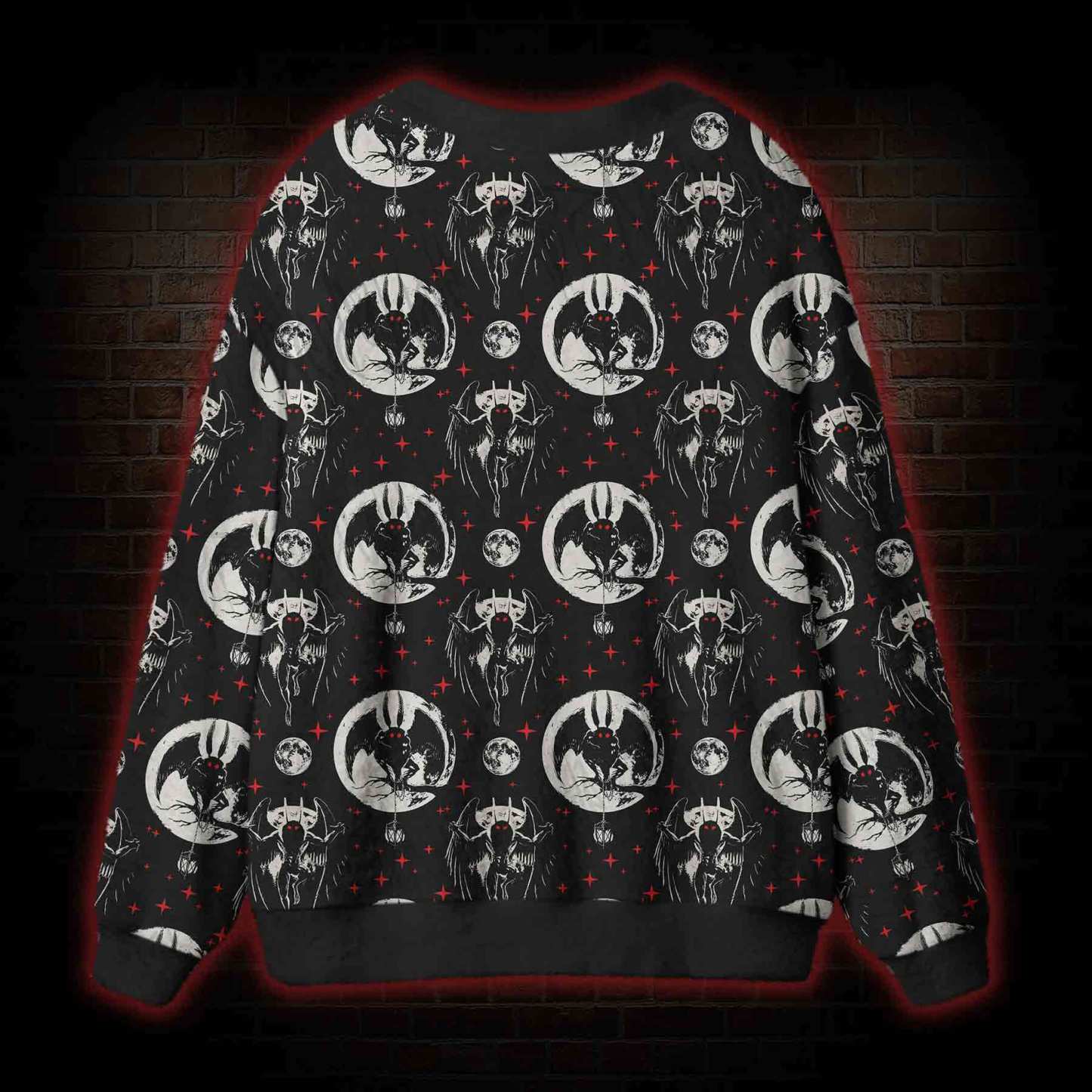 Creepy Mothman Cardigan Sweater