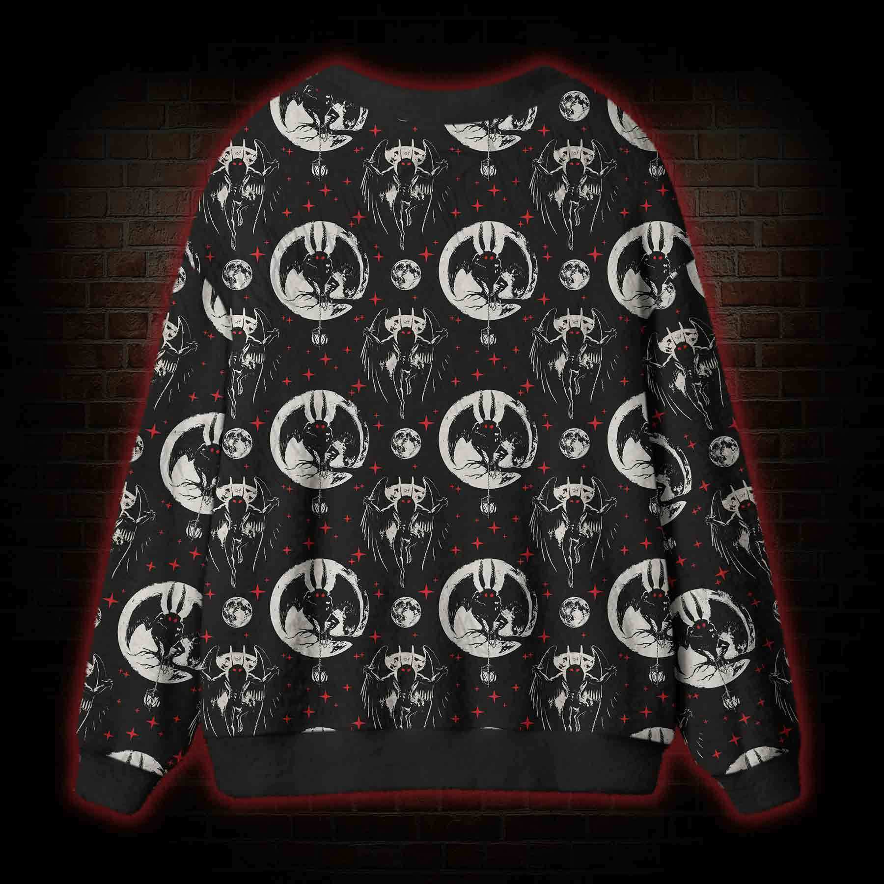 Creepy Mothman Cardigan Sweater