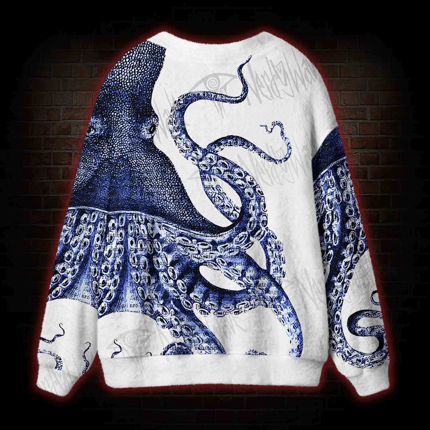 Blue Kraken Octopus Cardigan Sweater