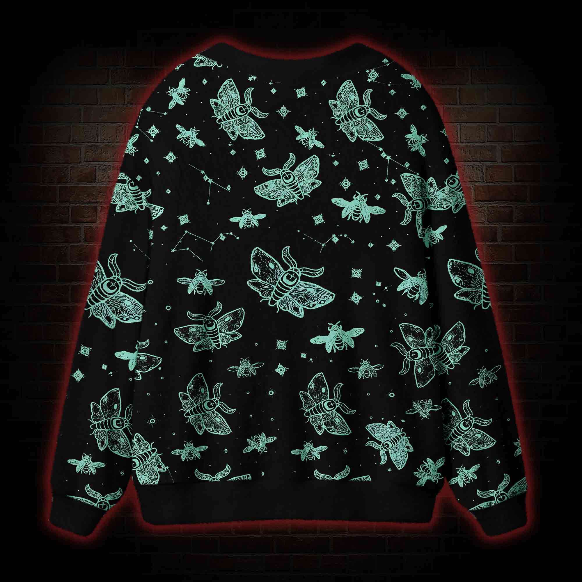 Midnight Flying Insects Cardigan Sweater