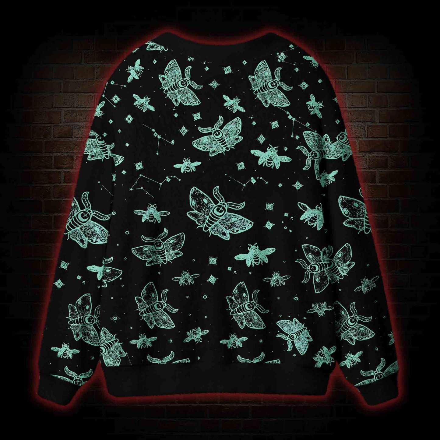 Midnight Flying Insects Cardigan Sweater