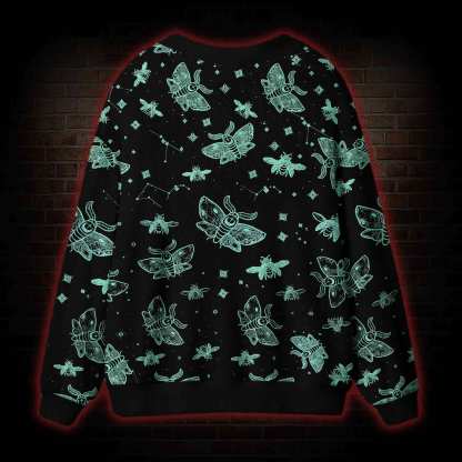 Midnight Flying Insects Cardigan Sweater