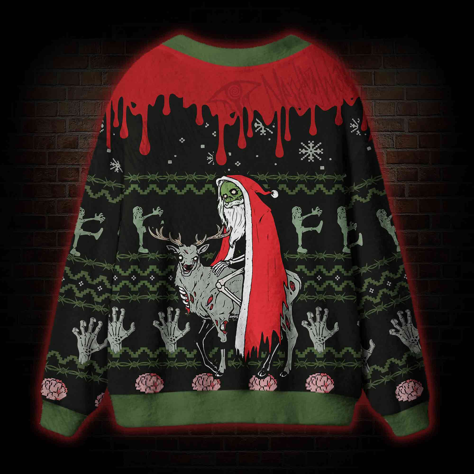 Zombie Santa Cardigan Sweater