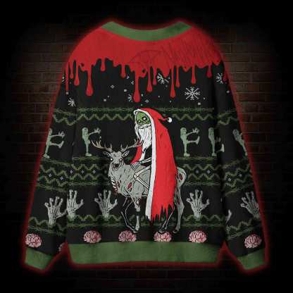 Zombie Santa Cardigan Sweater