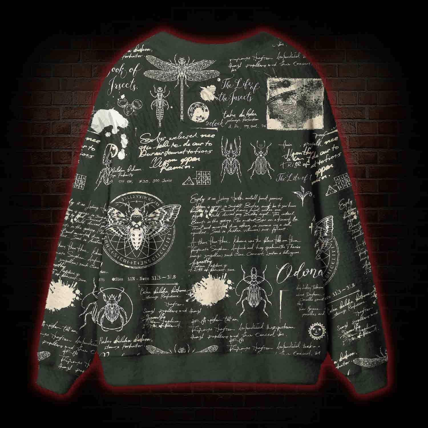 Retro Insects Cardigan Sweater