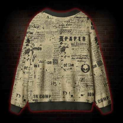 Alien Newspaper Cardigan Sweater
