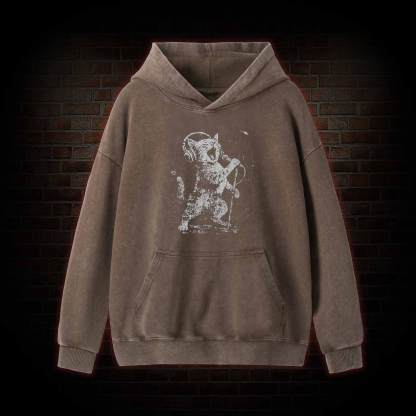 Rockstar Cat Washed Hoodie