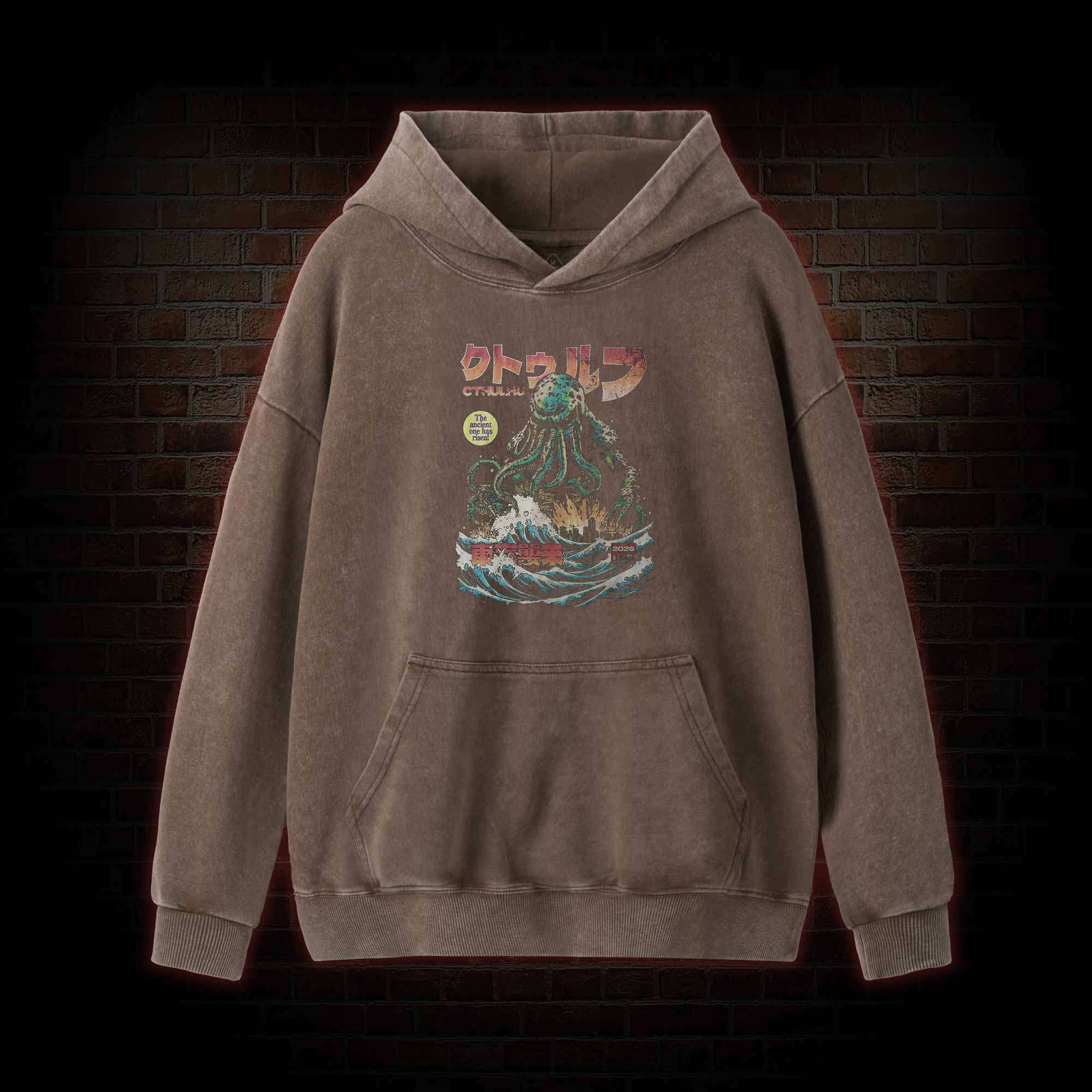 Cthulhu Tokyo Invasion Washed Hoodie