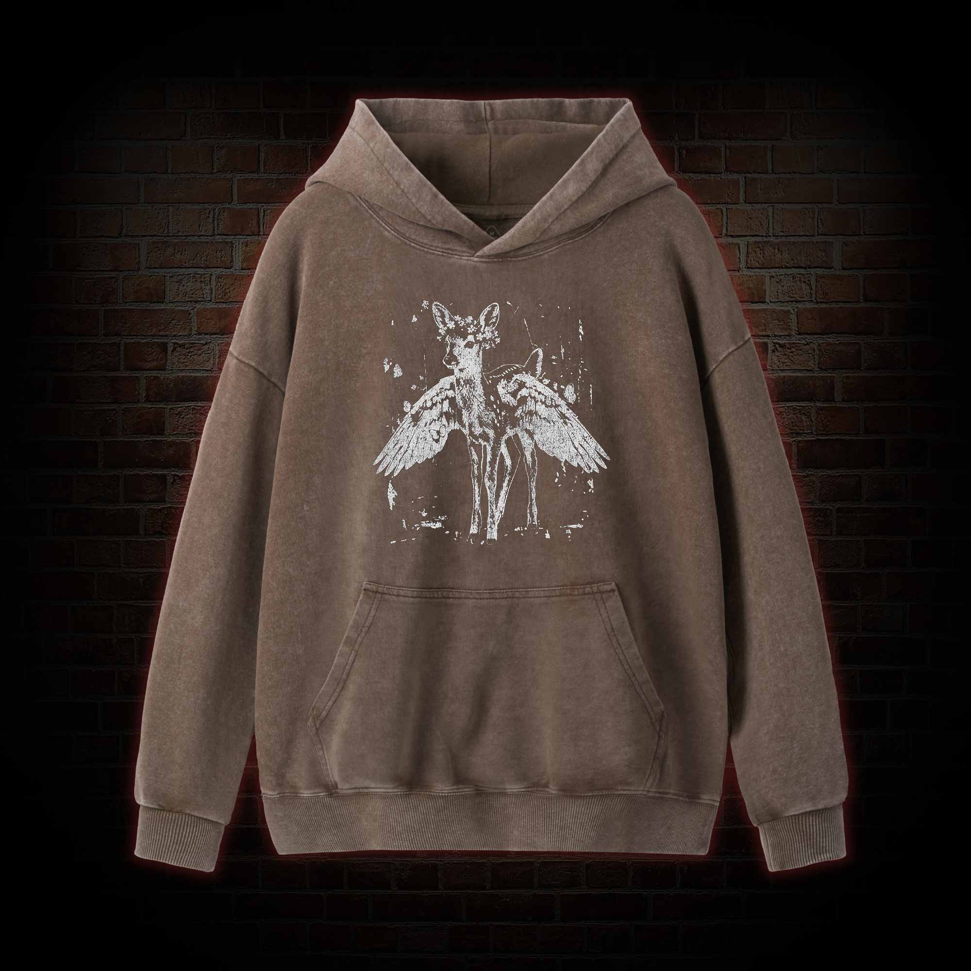 Winged Fawn Washed Hoodie