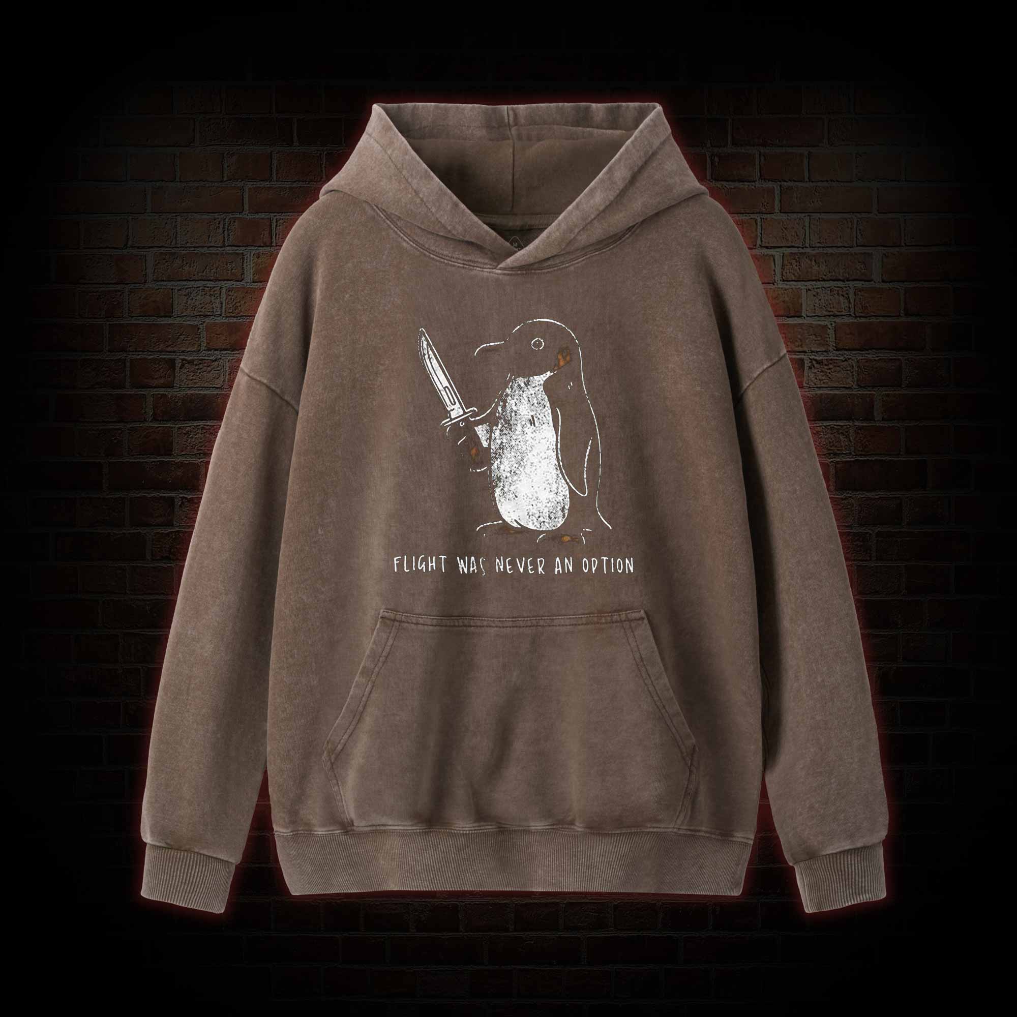 Flight was Never an Option Washed Hoodie